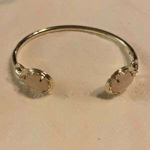 Kendra Scott Gold Bracelet with Blush pink Accents stones bangle